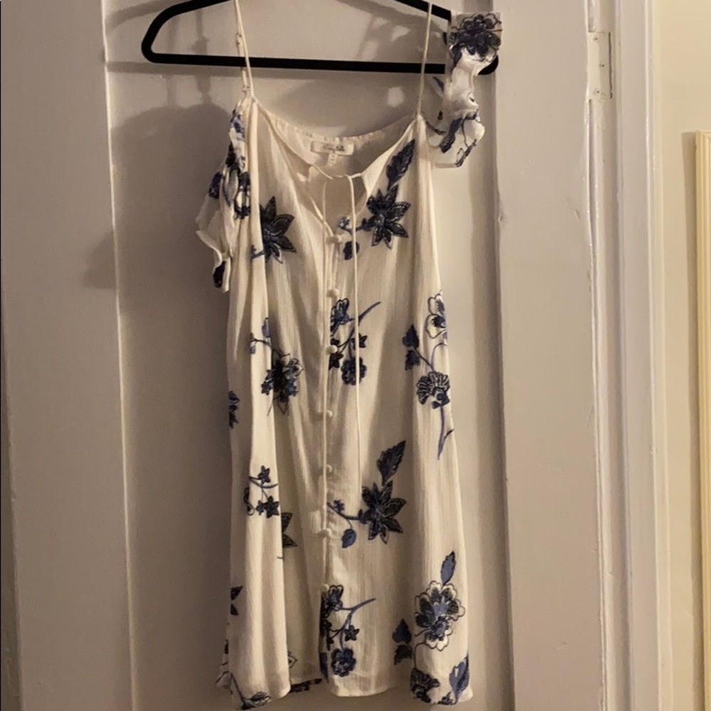 Honey Belle white floral blue flowy sundress